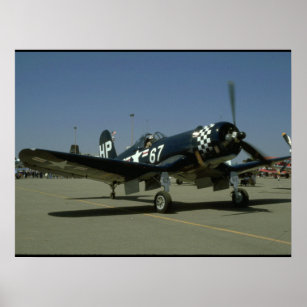 Vought F4U Corsair, Right Front_WWII Planes Poster