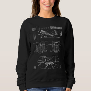 Vought V-173 Flying Pancake Aircraft Aeronautical Sweatshirt
