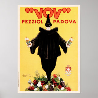 VOV PEZZIOL PADOVA Italy Liquor Cappiello Art Deco Poster