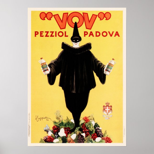 VOV PEZZIOL PADOVA Italy Liquor Cappiello Art Deco Poster (Front)