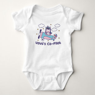 Vovo's Co-Pilot - Unicorn Aeroplane Baby Bodysuit