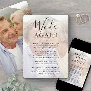 Vow Renewal 2 Photo Overlay We Do Again Wedding Invitation