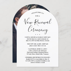 Vow Renewal Ceremony Elegant Photo Sequel Wedding Invitation