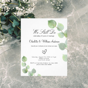 Vow renewal eucalyptus greenery budget invitation flyer