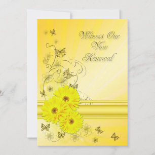 Vow renewal Invitation with yellow flower