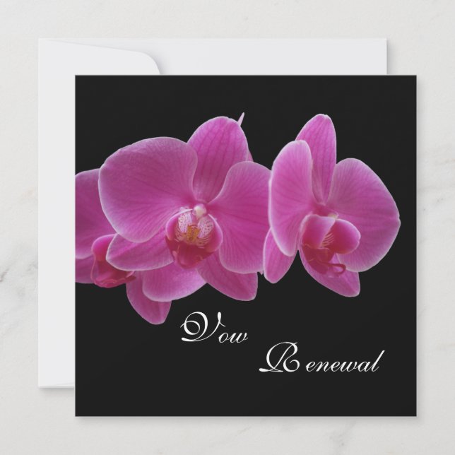 Vow Renewal Purple Orchids Invitation (Front)