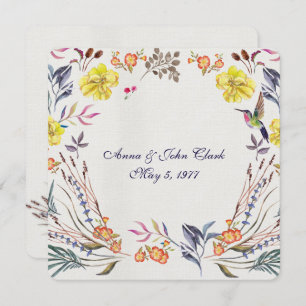 Vow Renewal watercolor floral border Invitation