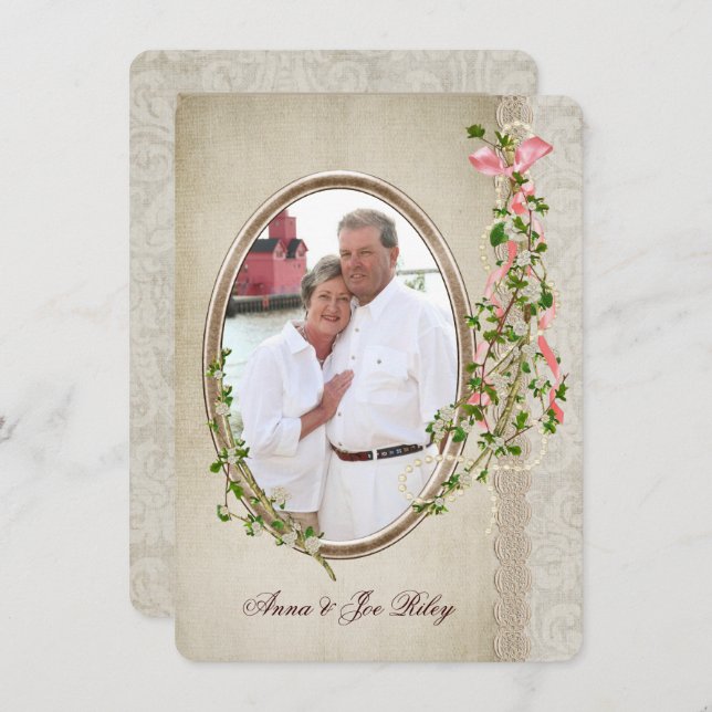 Vow Renewal with Personalised Photo Invitation (Front/Back)