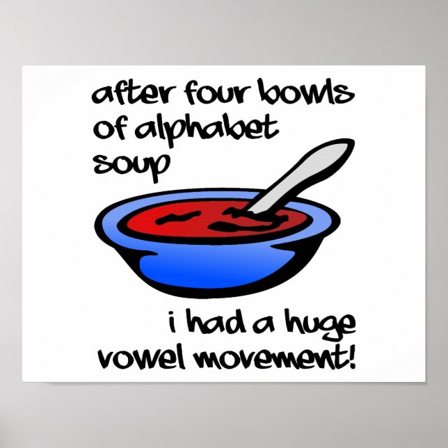 Vowel Movement Funny Poster (Front)