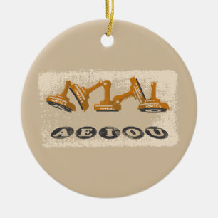 Vowels AEIOU English language Ceramic Tree Decoration