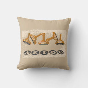Vowels AEIOU English language Cushion
