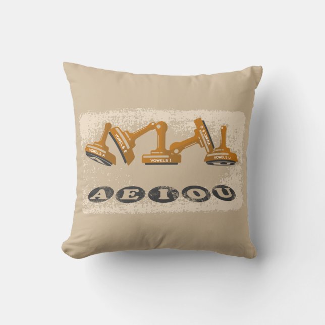 Vowels AEIOU English language Cushion (Front)