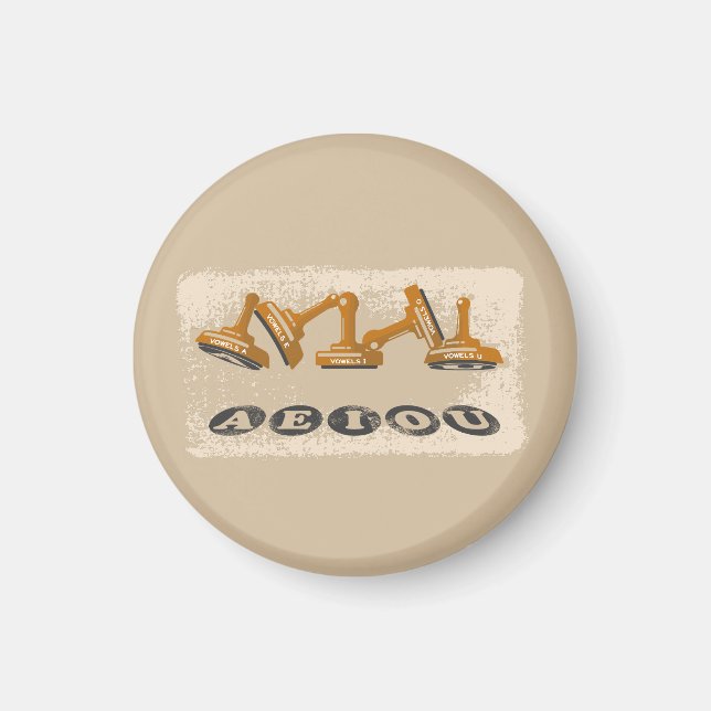 Vowels AEIOU English language Magnet (Front)