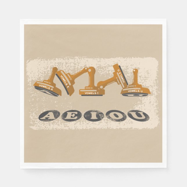 Vowels AEIOU English language Napkin (Front)