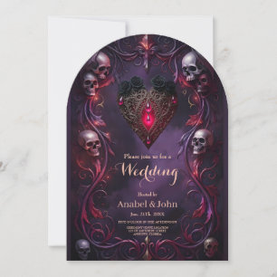 Vows Beyond the Veil – Gothic Wedding Art Invitation