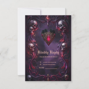 Vows Beyond the Veil – Gothic Wedding Art  RSVP Card