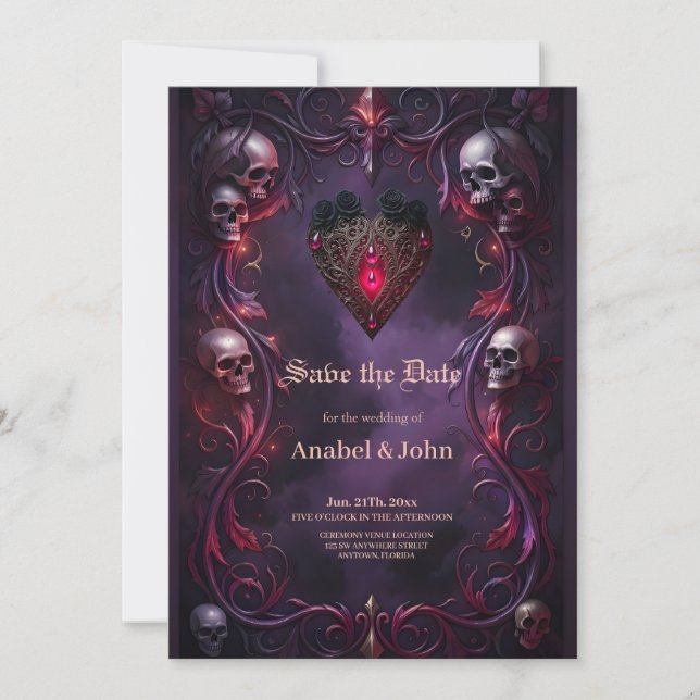 Vows Beyond the Veil – Gothic Wedding Art  Save The Date (Front)