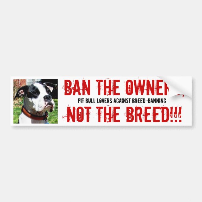 vox1, BAN THE OWNERS, NOT THE BREED!!!, PIT BUL... Bumper Sticker (Front)