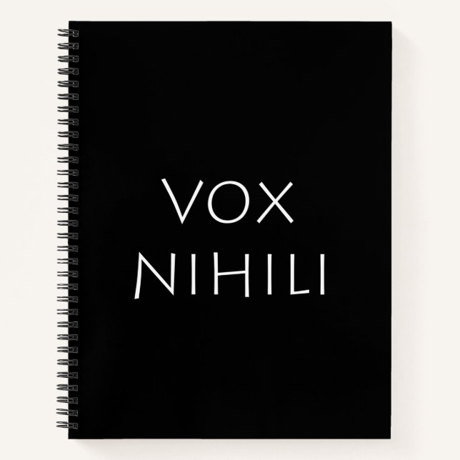 Vox nihili notebook (Front)
