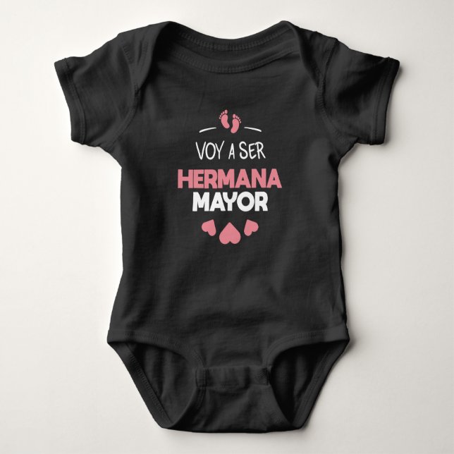 Voy a ser hermana mayor baby bodysuit (Front)