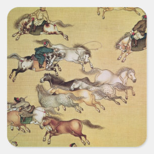 Voyage of Emperor Qianlong detail from a Square Sticker