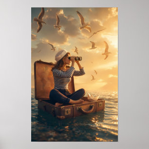 Voyage of Wonder on the Golden Sea Poster