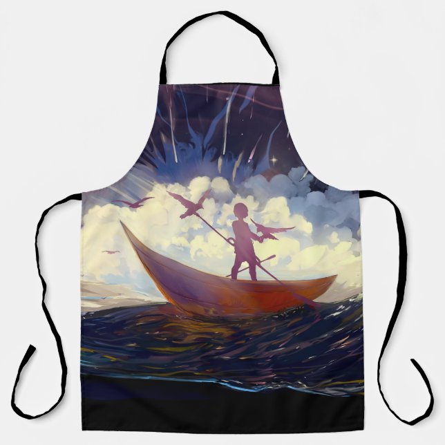 “Voyage Through the Storm” All-Over Print Apron (Front)