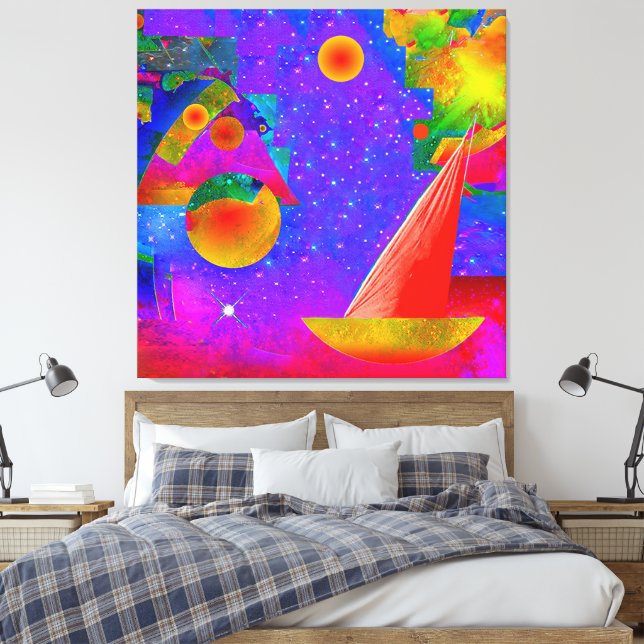 Voyage to the Stars Stretched Canvas Print (Insitu(Bedroom))