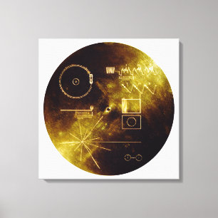 Voyager 1 + 2 Sounds of Earth Record Gold Cover Canvas Print