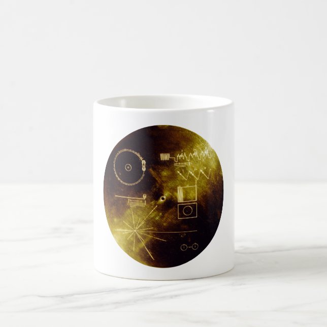 Voyager 1 + 2 Sounds of Earth Record Gold Cover Coffee Mug (Center)