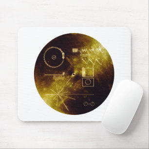 Voyager 1 + 2 Sounds of Earth Record Gold Cover Mouse Pad