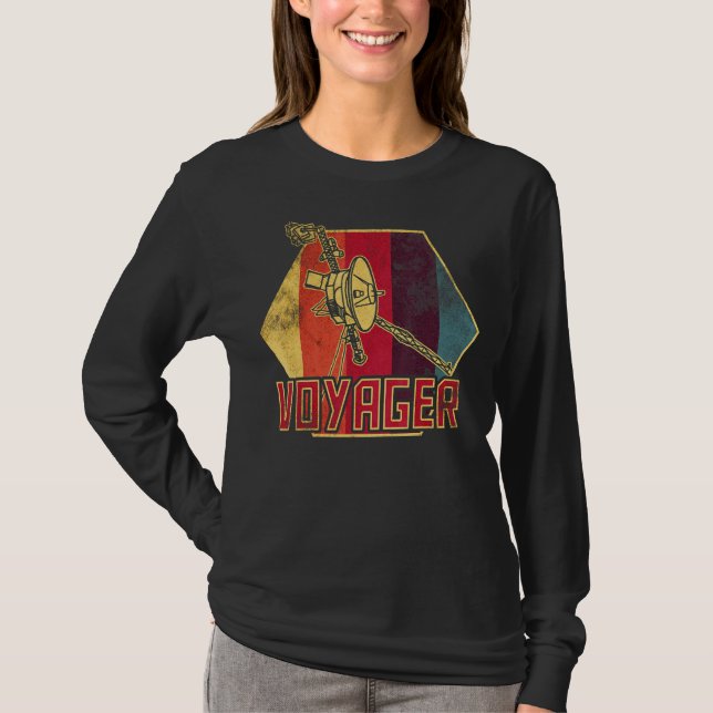 Voyager 1 & 2 Space Probe Spacecraft Solar System  T-Shirt (Front)