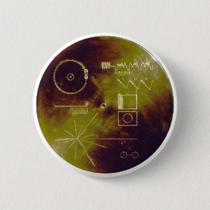 Voyager 1 and 2 Golden Record Sounds of Earth 6 Cm Round Badge