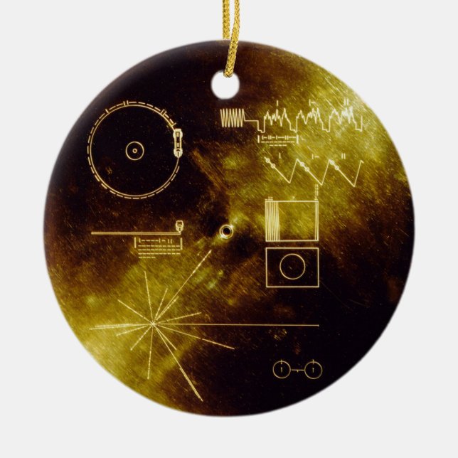 Voyager Message Ceramic Tree Decoration (Front)