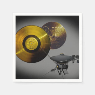 Voyager Spacecraft and Golden Record Napkin