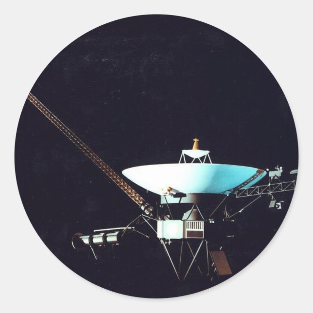 VOYAGER  SPACECRAFT CLASSIC ROUND STICKER (Front)
