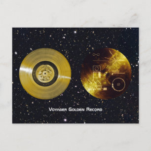 Voyager Spacecraft Golden Record and Cover Postcard