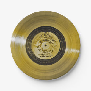 Voyager Spacecraft Golden Record Paper Plate