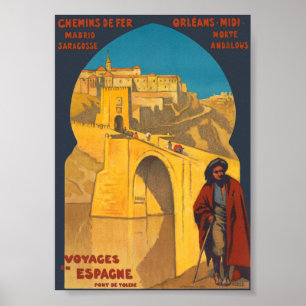 Voyages en Espagne Pont de Tolede Vintage Poster