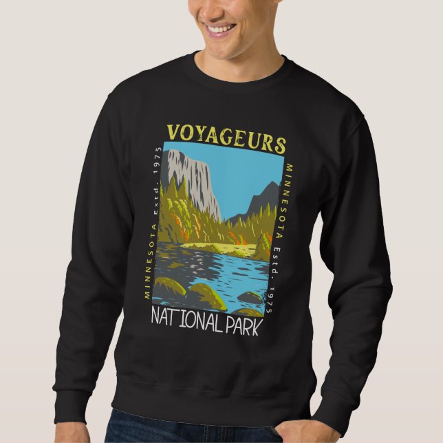 Voyageurs National Park Minnesota Retro Distressed Sweatshirt (Front)