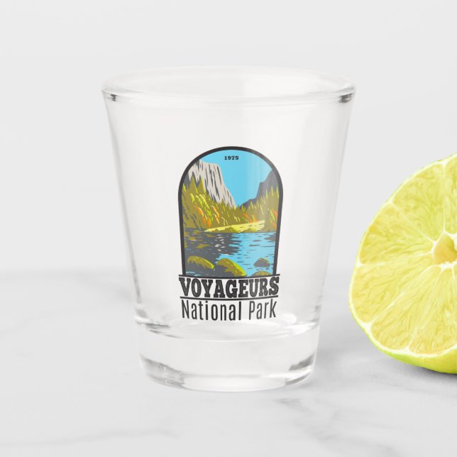 Voyageurs National Park Minnesota Vintage Shot Glass (Front)