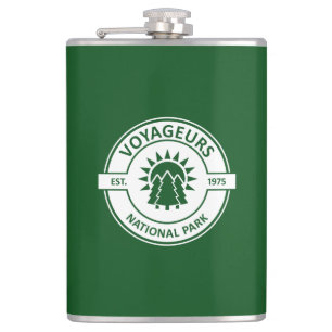 Voyageurs National Park Sun Trees Hip Flask