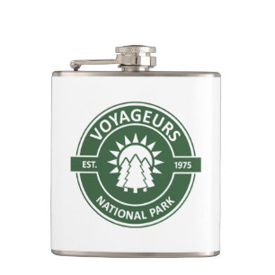 Voyageurs National Park Sun Trees Hip Flask