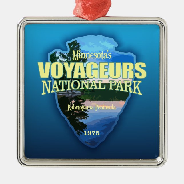 Voyageurs NP (arrowhead) Metal Tree Decoration (Front)