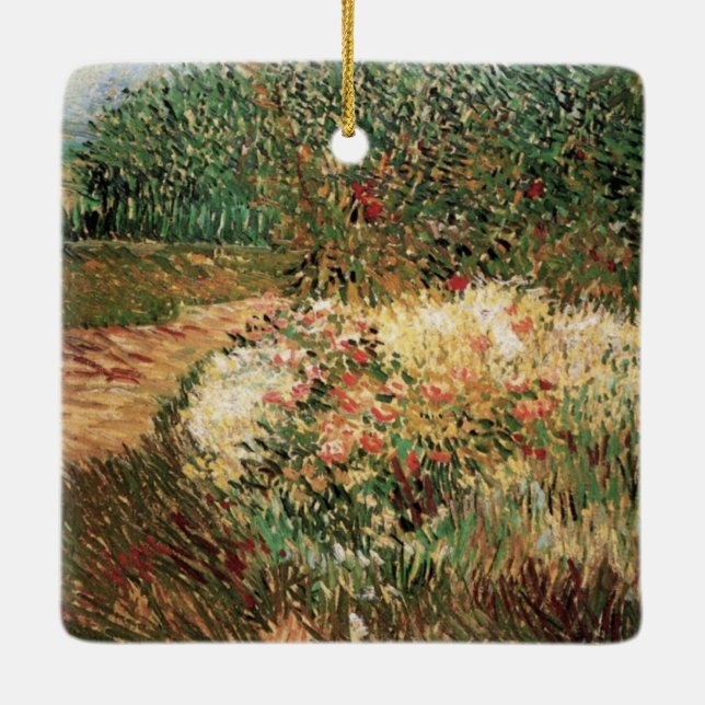 Voyer d'Argenson Park Asnieres by Vincent van Gogh Ceramic Tree Decoration (Back)