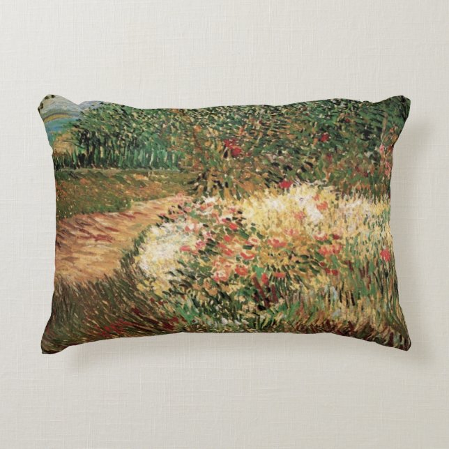 Voyer d'Argenson Park Asnieres by Vincent van Gogh Decorative Cushion (Front)