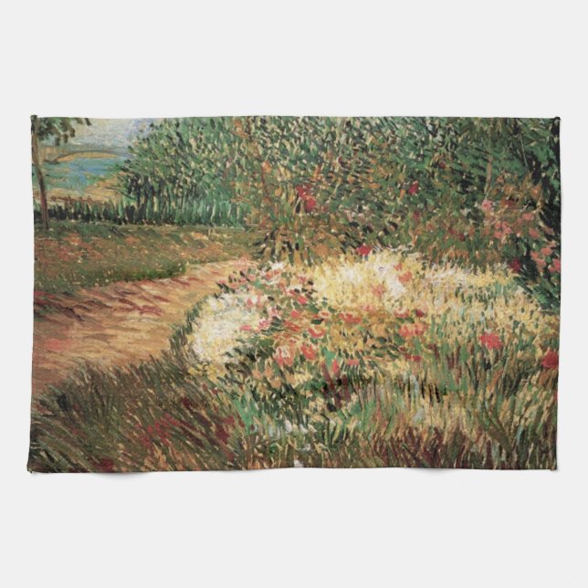 Voyer d'Argenson Park Asnieres by Vincent van Gogh Tea Towel (Horizontal)