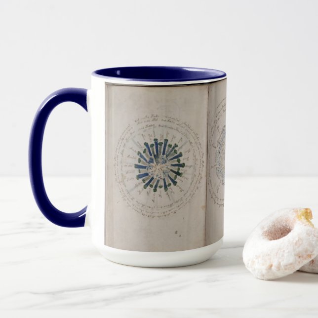 Voynich Manuscript pages Astronomical Mug (With Donut)