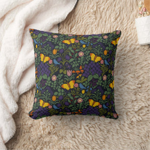 Voysey's Garden Graphite Background Cushion
