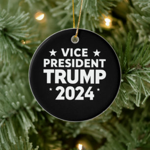 VP Trump Funny Election Joe Biden Funny Quote Ceramic Tree Decoration